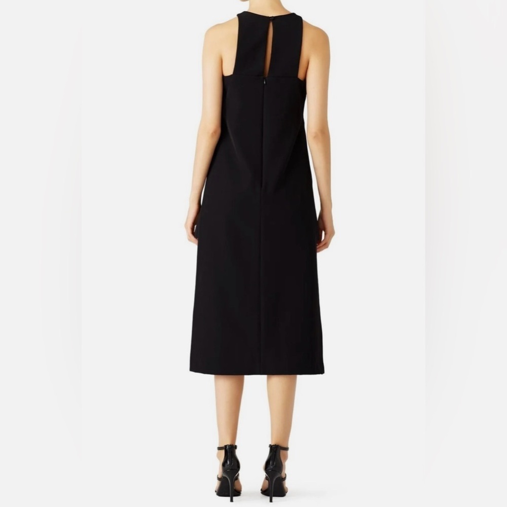 Milly Megan Dress Black Sleeveless Midi Dress Side Slit Cocktail Dress Size 6 - Picture 3 of 10